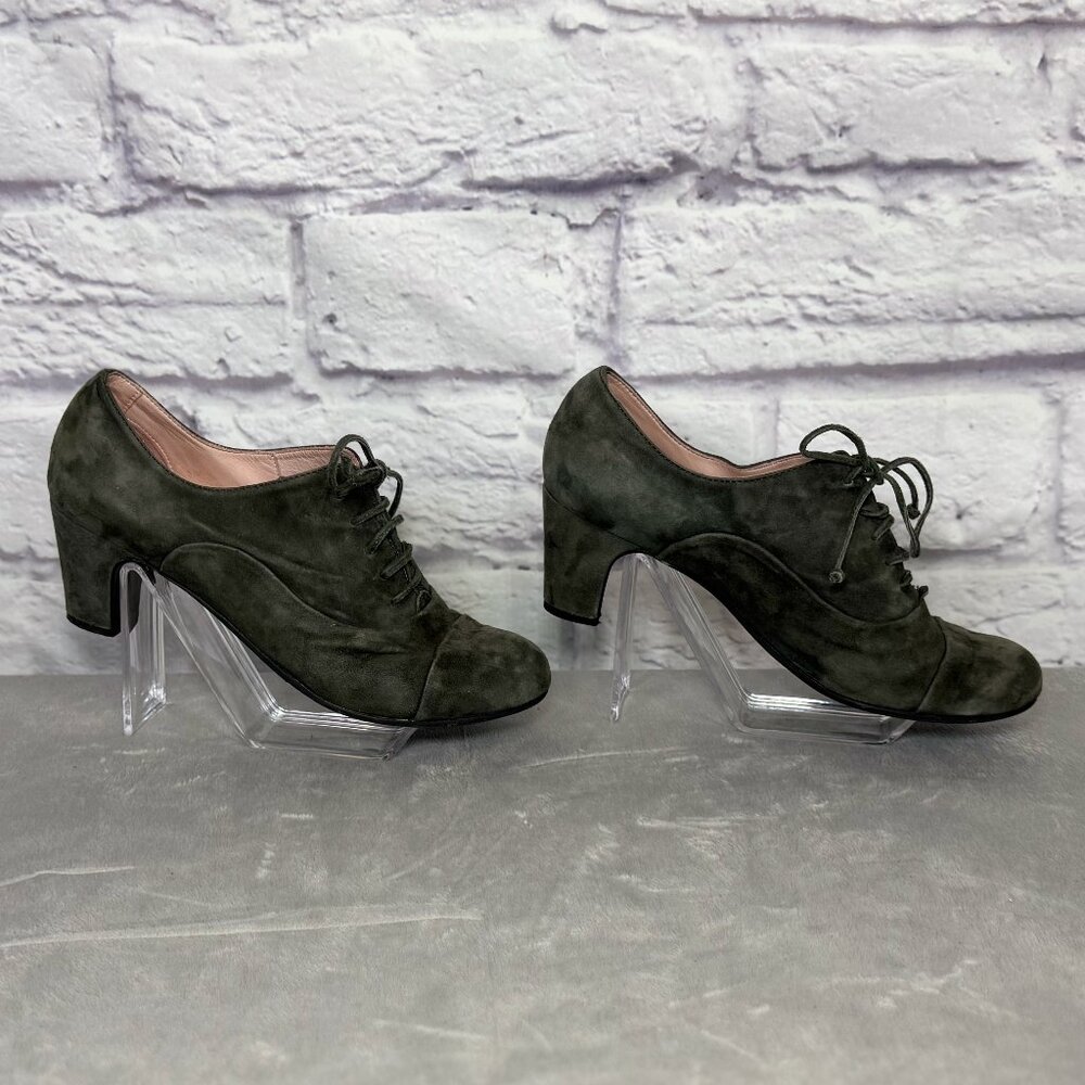 Attimo Rose Gray Suede Lace-Up Heels